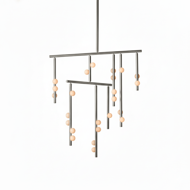Brass Glass Drop Chandelier - Vakkerlight