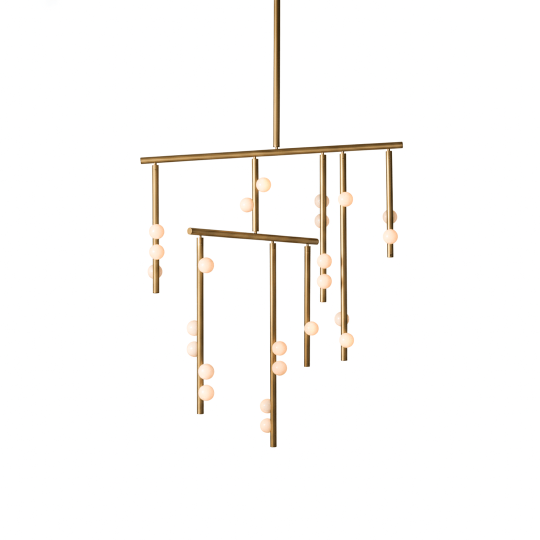 Brass Glass Drop Chandelier - Vakkerlight