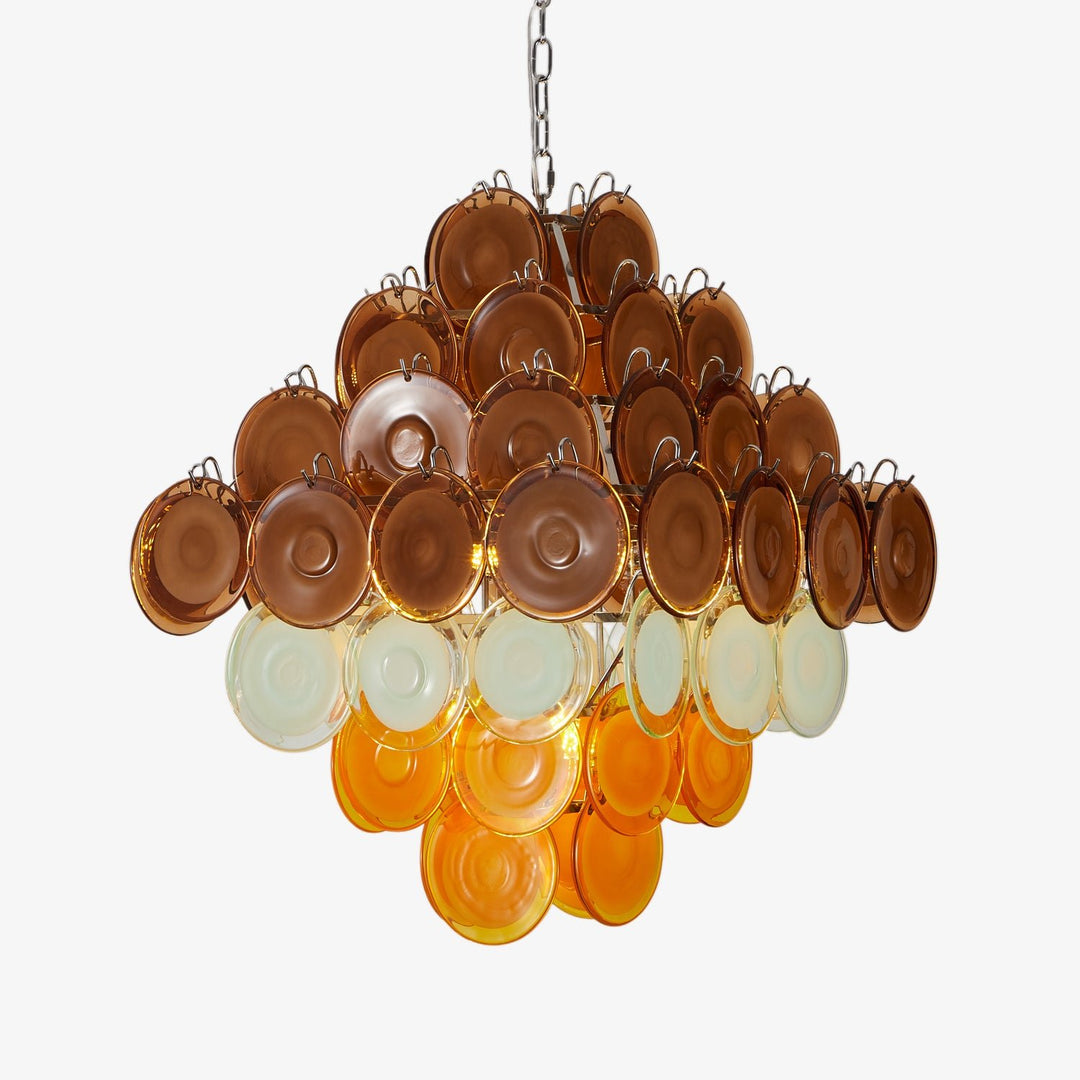 Retro Glass Disc Chandelier - Vakkerlight