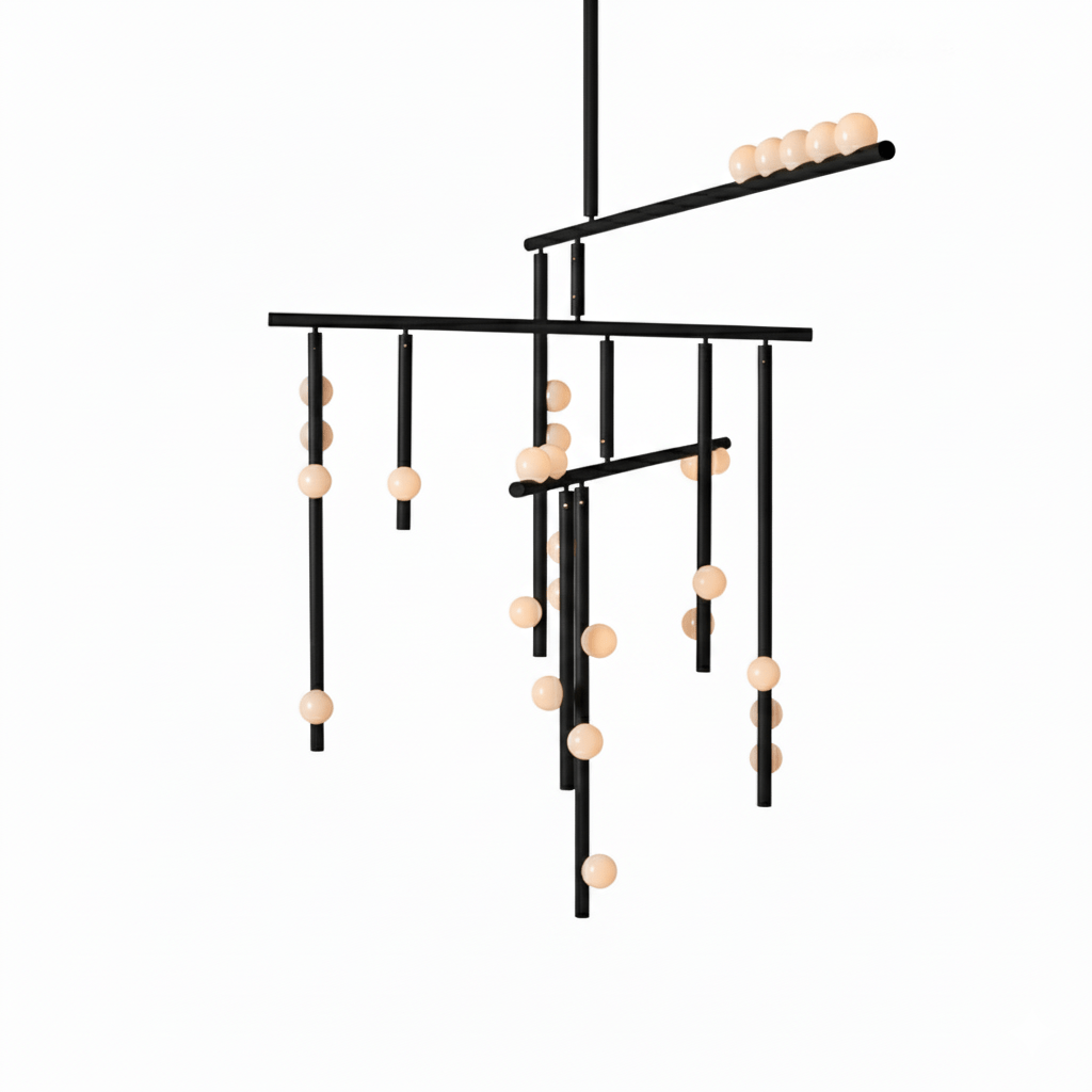 Brass Glass Drop Chandelier - Vakkerlight