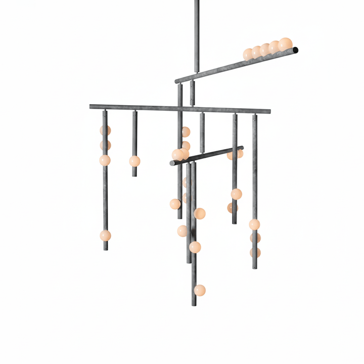 Brass Glass Drop Chandelier - Vakkerlight