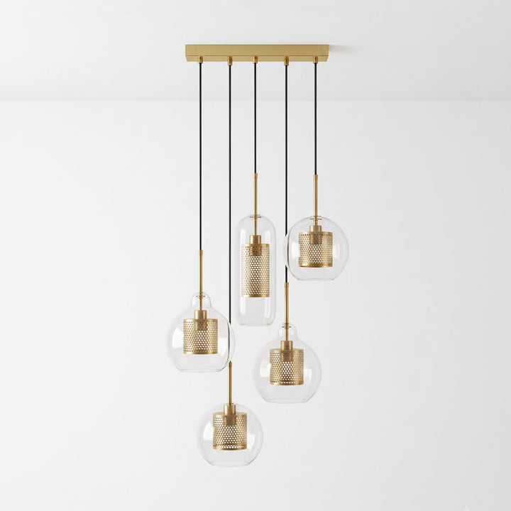 Gecombineerde Chiswick glazen hanglamp 