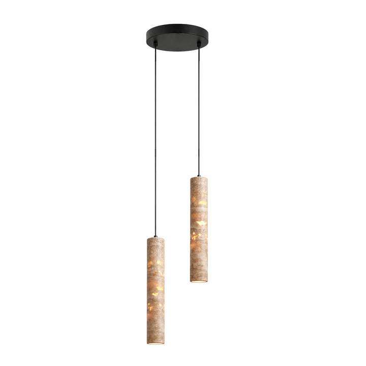Cylindrical Travertine Pendant Light - Vakkerlight