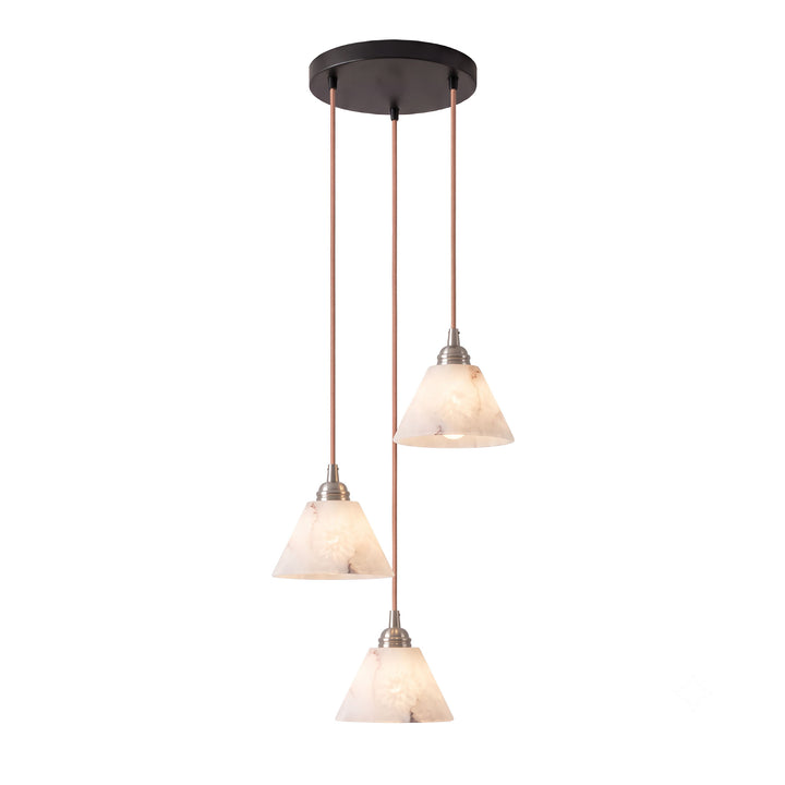 Conical Alabaster Brass Pendant Lamp - Vakkerlight