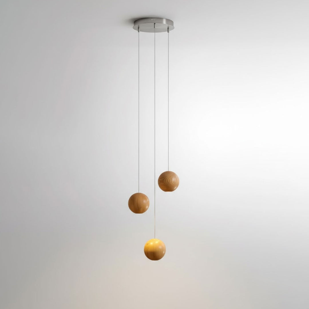 Wooden Orb Sphere Cluster Pendant Light - Vakkerlight