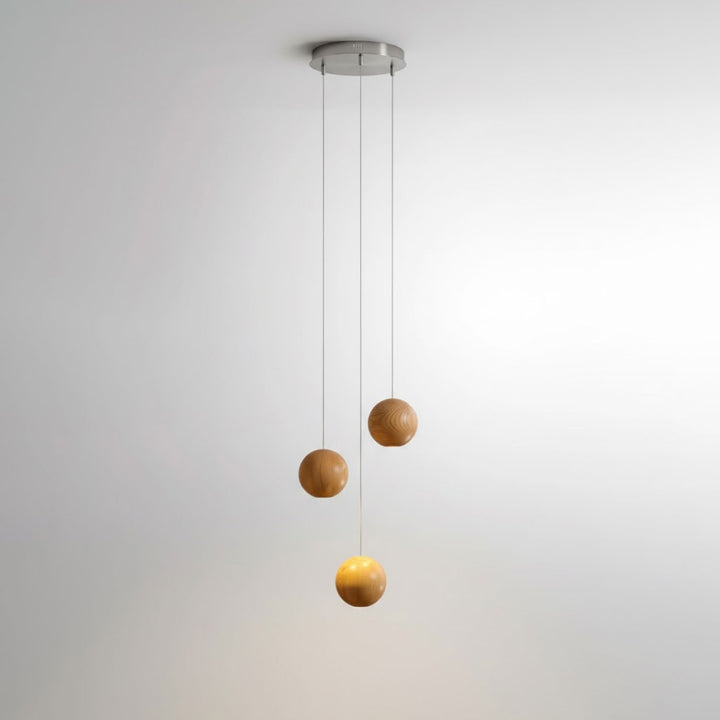 Wooden Orb Sphere Cluster Pendant Light - Vakkerlight