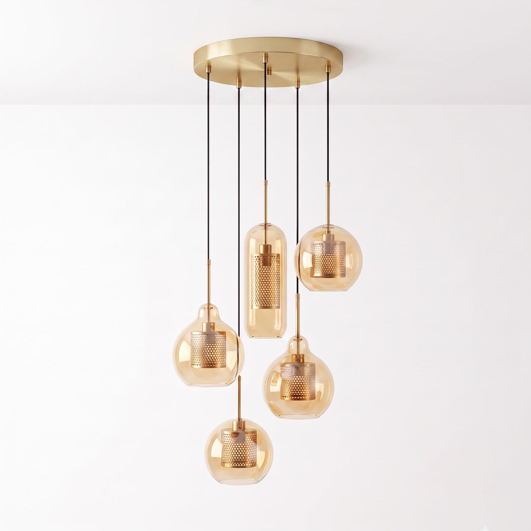 Gecombineerde Chiswick glazen hanglamp 