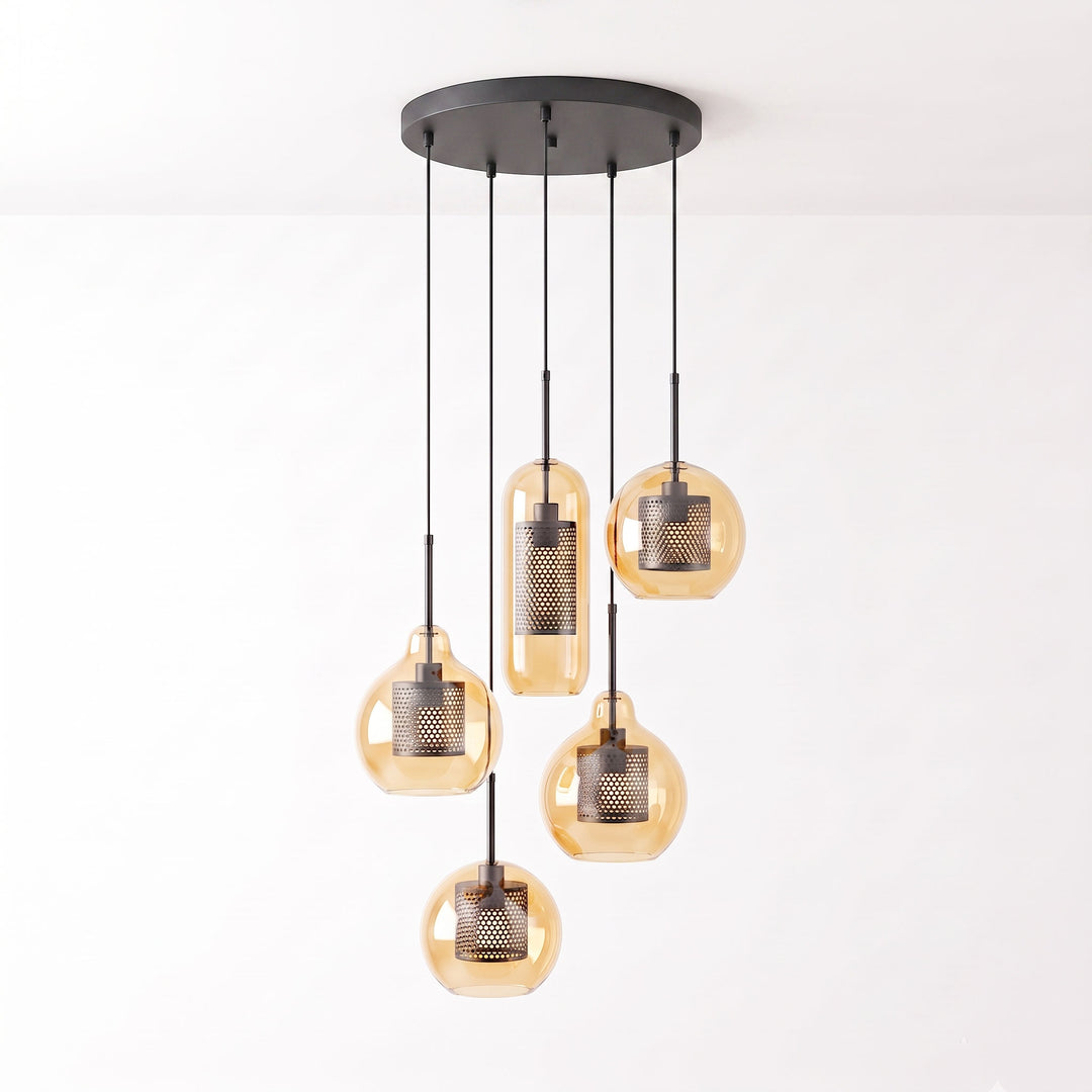 Gecombineerde Chiswick glazen hanglamp 