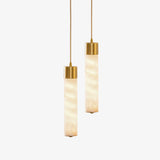 Alabaster Tube Brass Pendant Lamp