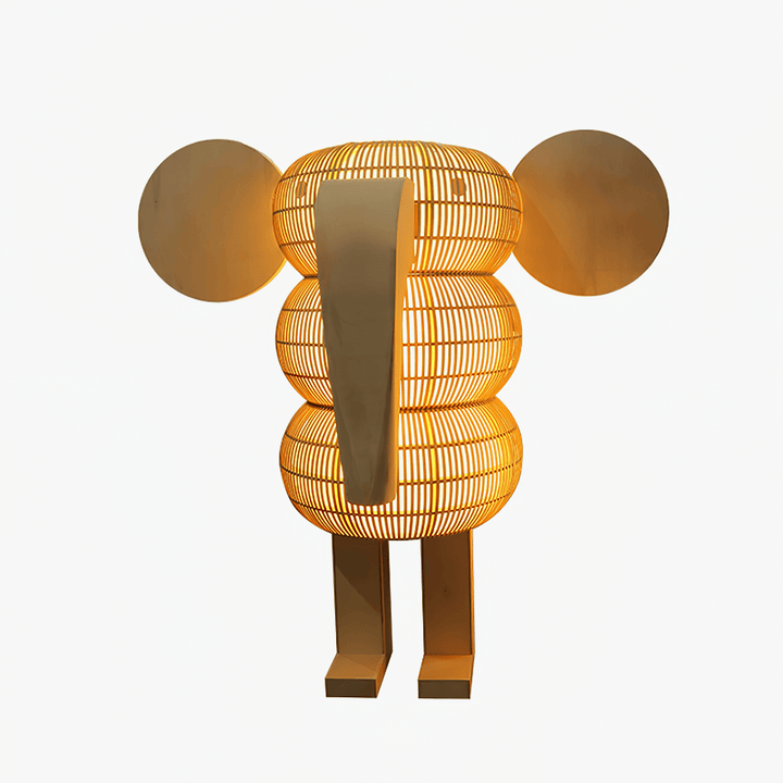 Elephant Shaped Rattan Floor Lamp - Vakkerlight
