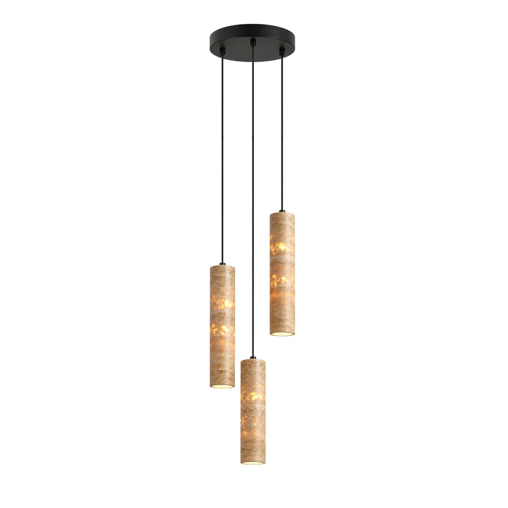 Cylindrical Travertine Pendant Light - Vakkerlight