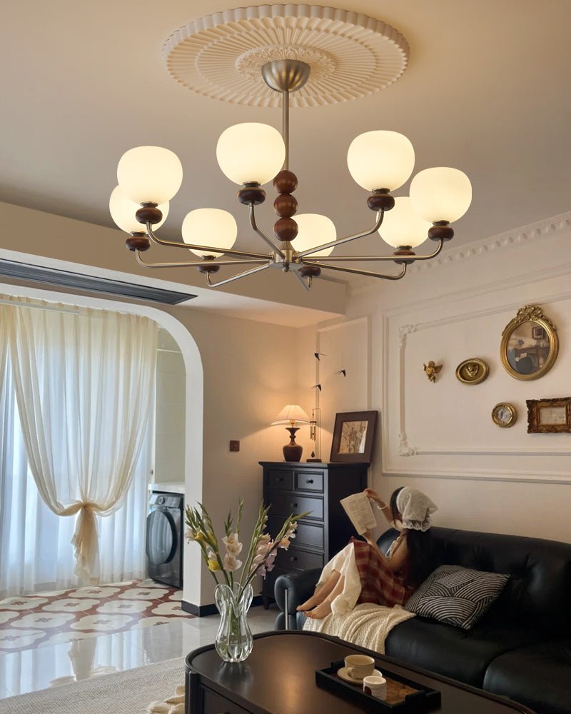 Orb Walnut Chandelier - Vakkerlight