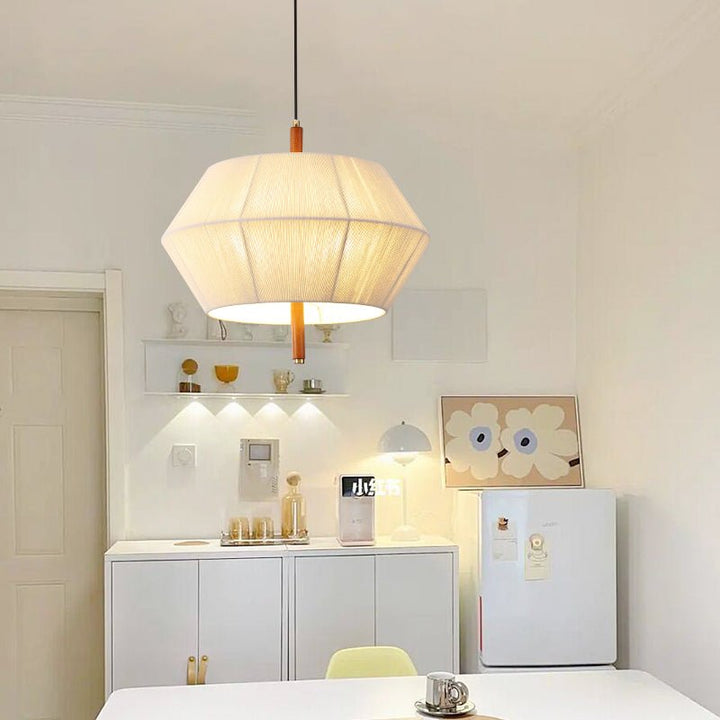 Soren Linen Geometric Pendant Lamp - Vakkerlight