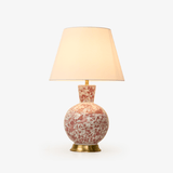 Candeeiro de Mesa Cerâmica Coral Bird Floral
