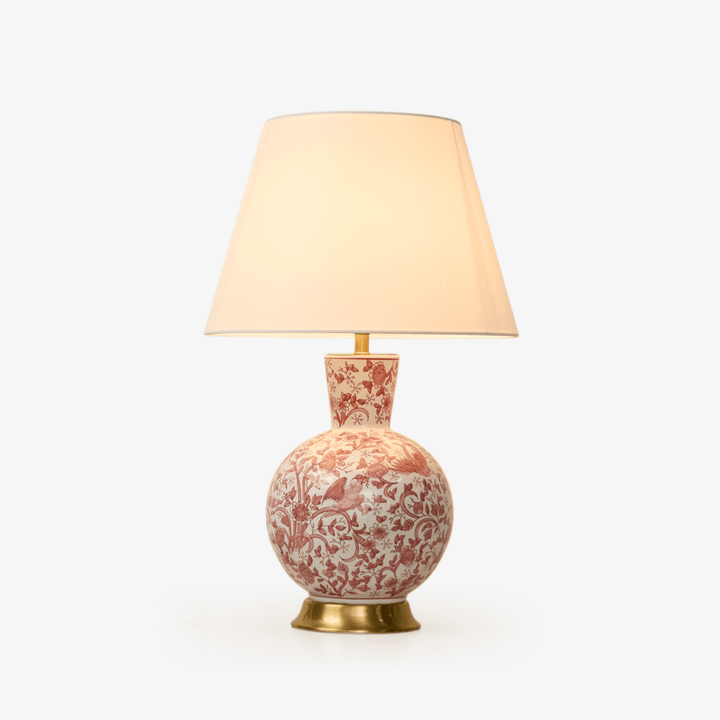 Coral Bird Floral Ceramic Table Lamp - Vakkerlight