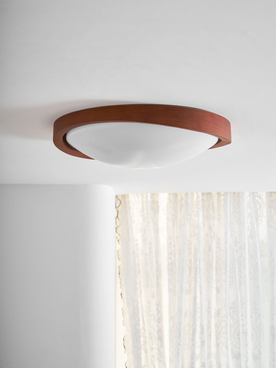 Walnut Curved Edge Ceiling Light - Vakkerlight