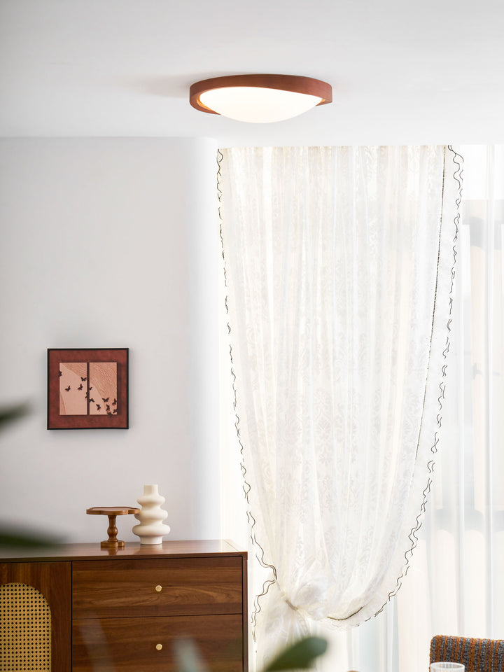 Walnut Curved Edge Ceiling Light - Vakkerlight