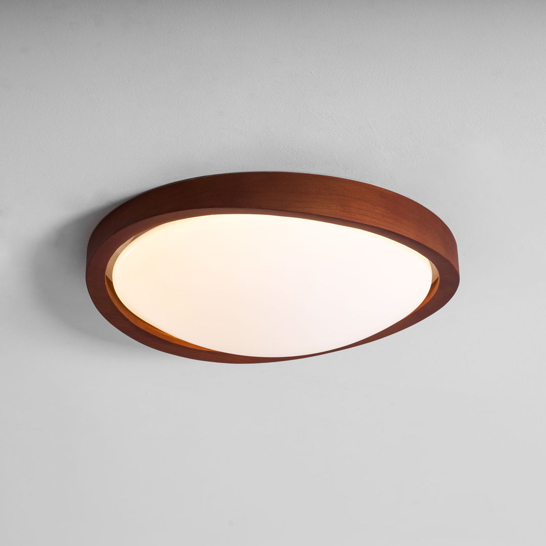 Walnut Curved Edge Ceiling Light - Vakkerlight