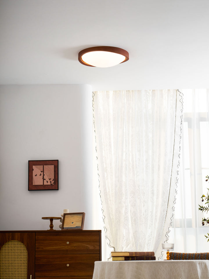 Walnut Curved Edge Ceiling Light - Vakkerlight