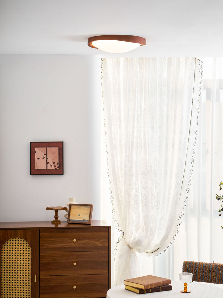 Walnut Curved Edge Ceiling Light - Vakkerlight