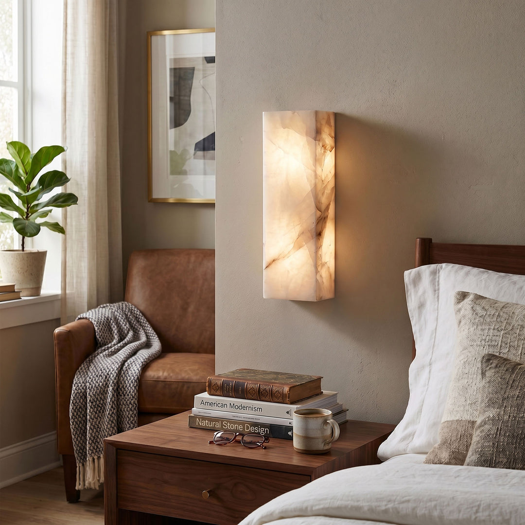 Rectangular Alabaster Wall Sconce - Vakkerlight