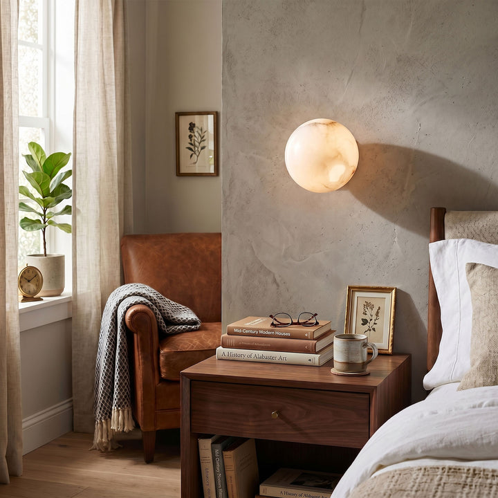 Alabaster Mini Orb Wall Lamp - Vakkerlight