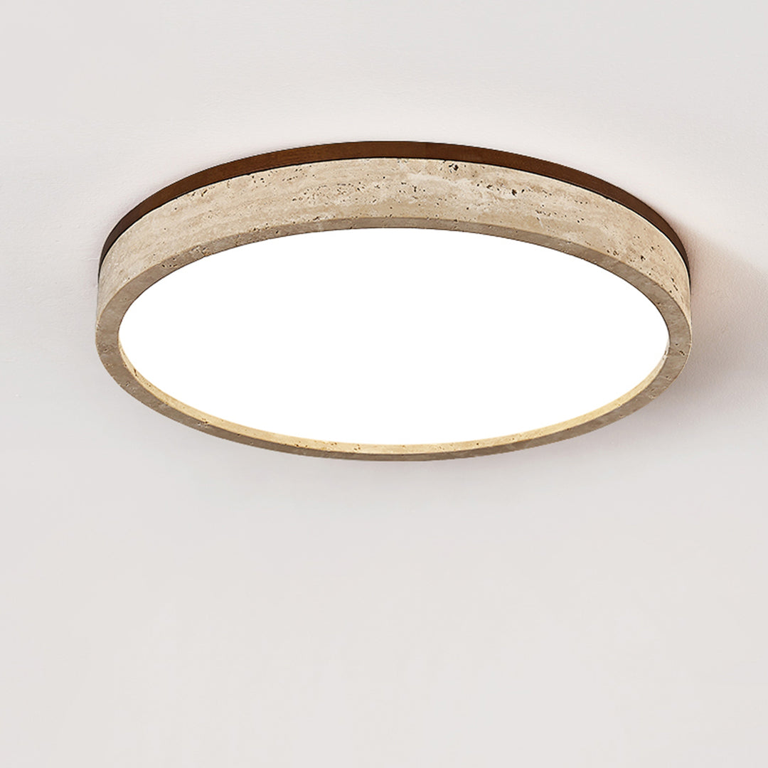 Travertine Halo Round Ceiling Lamp - Vakkerlight