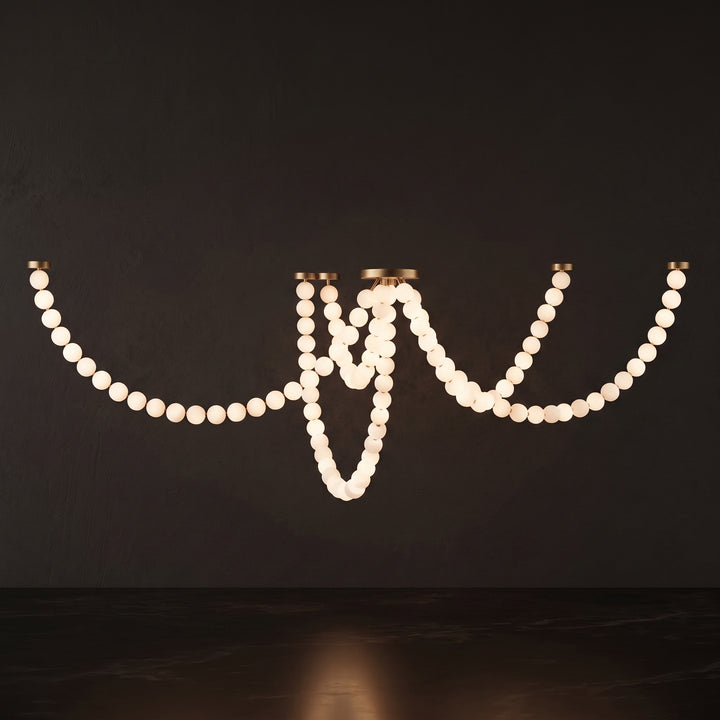 Pearl Glass Necklace Balls Chandelier - Vakkerlight
