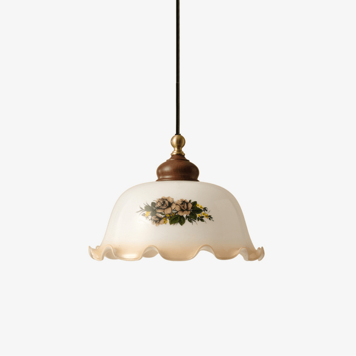 Floral Patterned Glass Pendant Light - Vakkerlight