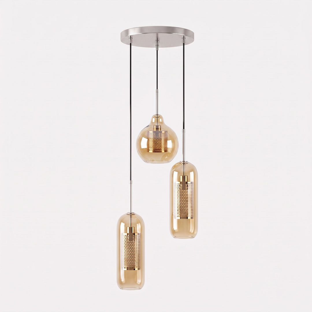 Gecombineerde Chiswick glazen hanglamp 