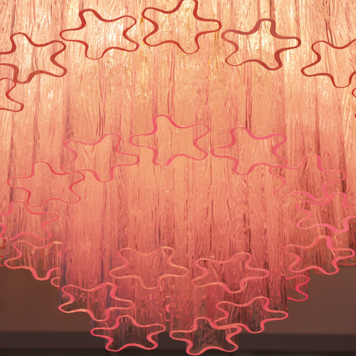 Murano Pink Glass Ceiling Light