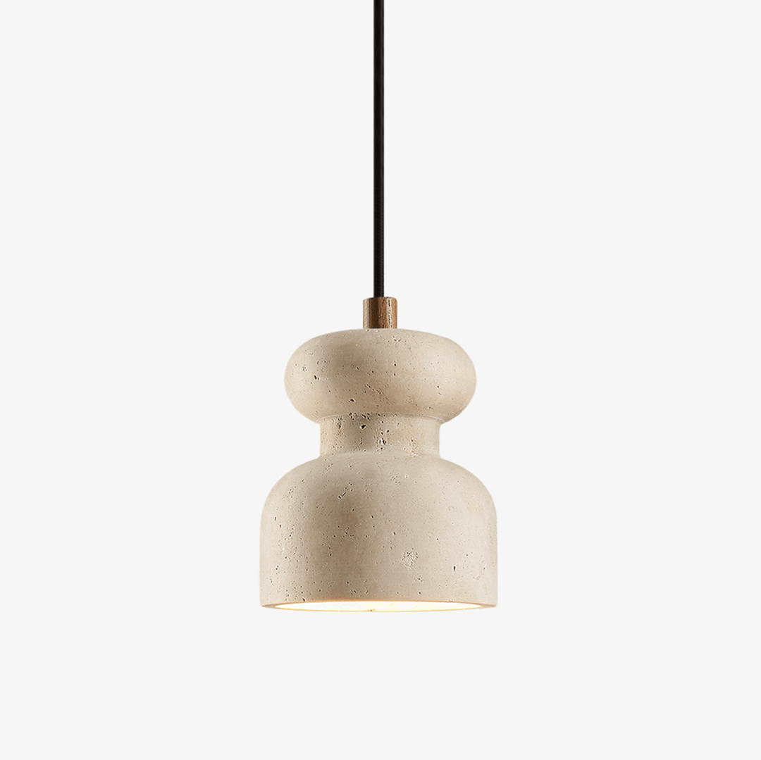 Textured Travertine Gourd Pendant Light - Vakkerlight