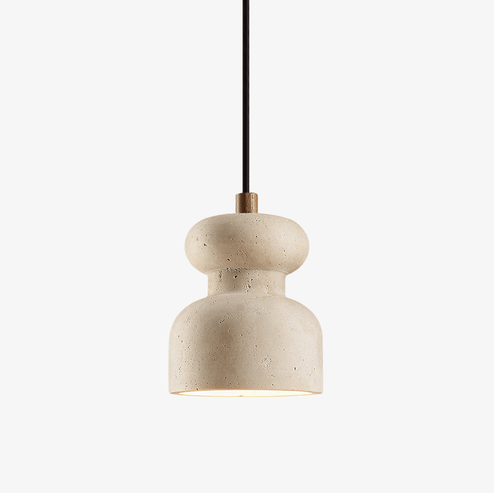 Textured Travertine Gourd Pendant Light - Vakkerlight