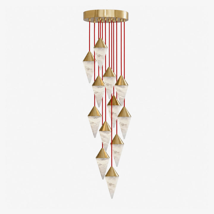 Vertex Faceted Alabaster Drop Chandelier