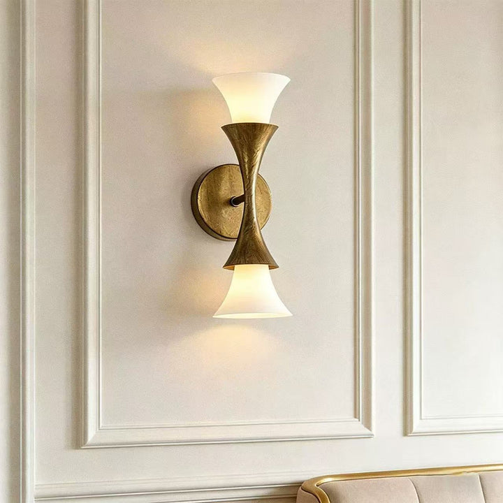 Antique Brass Double Cone Wall Sconce - Vakkerlight