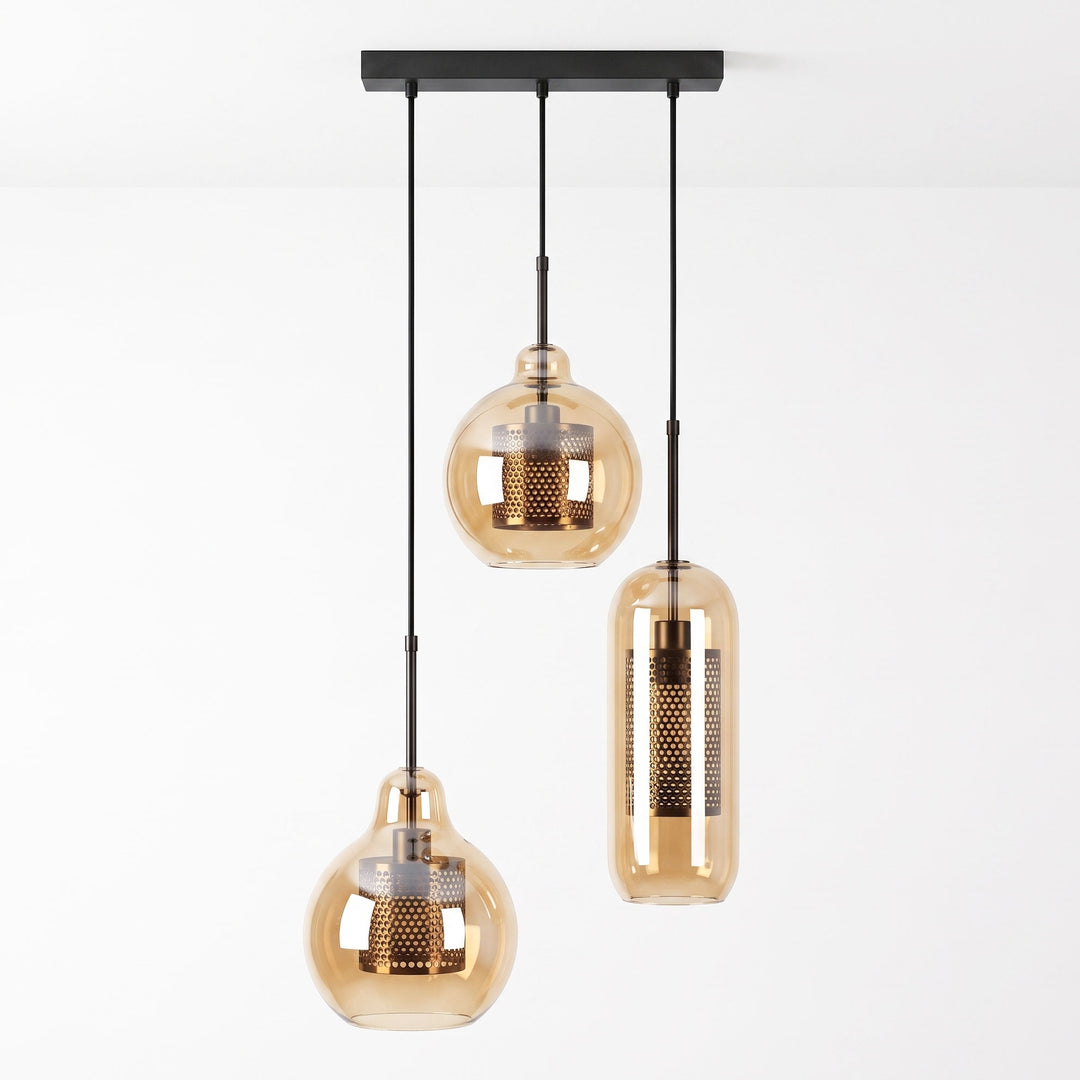 Gecombineerde Chiswick glazen hanglamp 