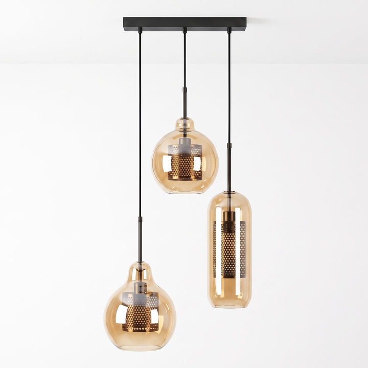 Gecombineerde Chiswick glazen hanglamp 