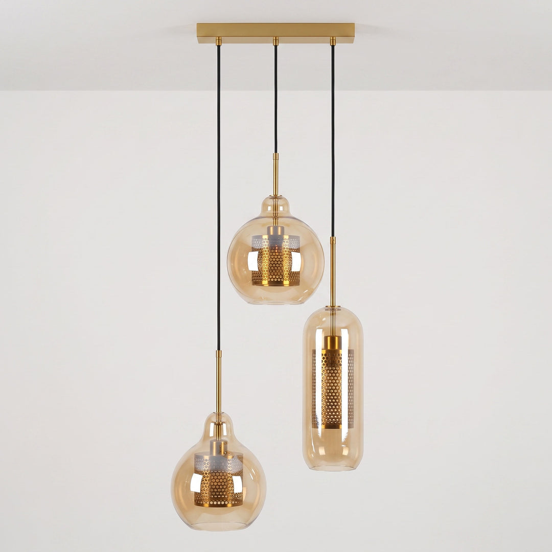 Gecombineerde Chiswick glazen hanglamp 