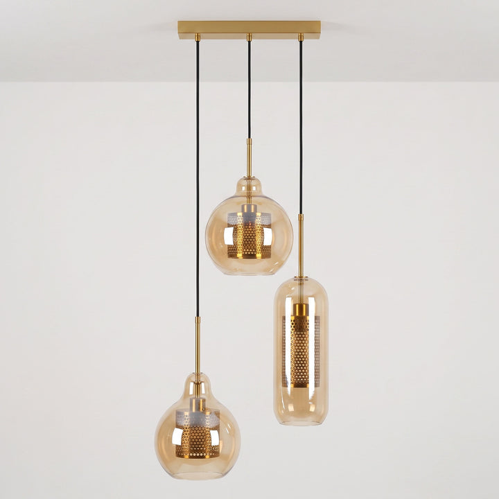 Gecombineerde Chiswick glazen hanglamp 