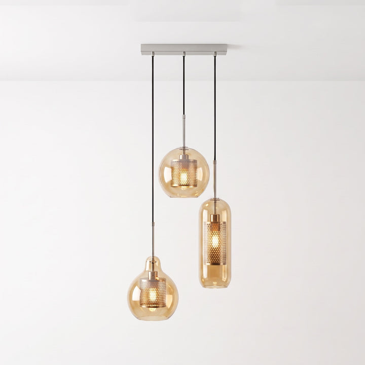 Gecombineerde Chiswick glazen hanglamp 
