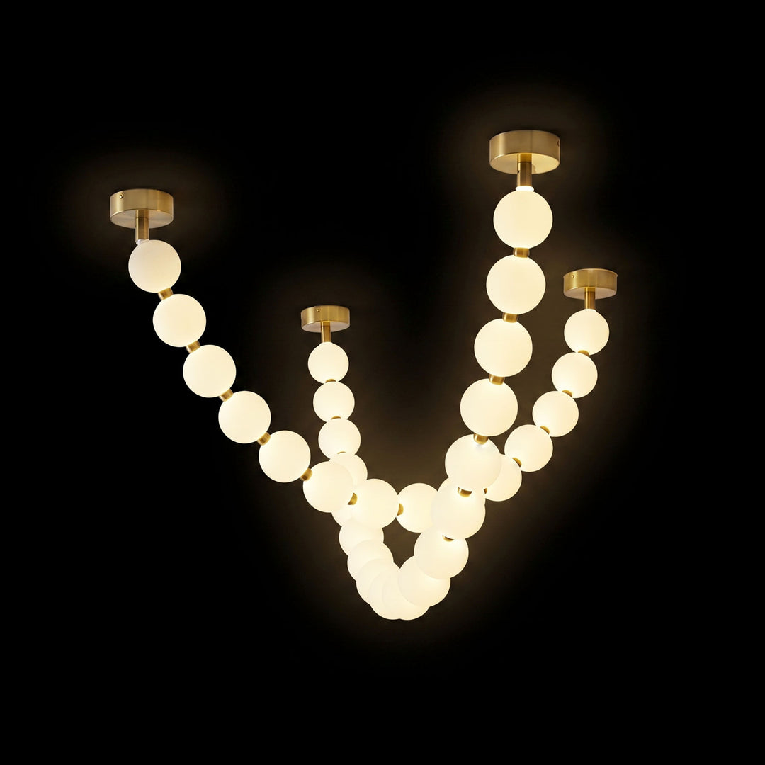 Pearl Glass Necklace Balls Chandelier - Vakkerlight