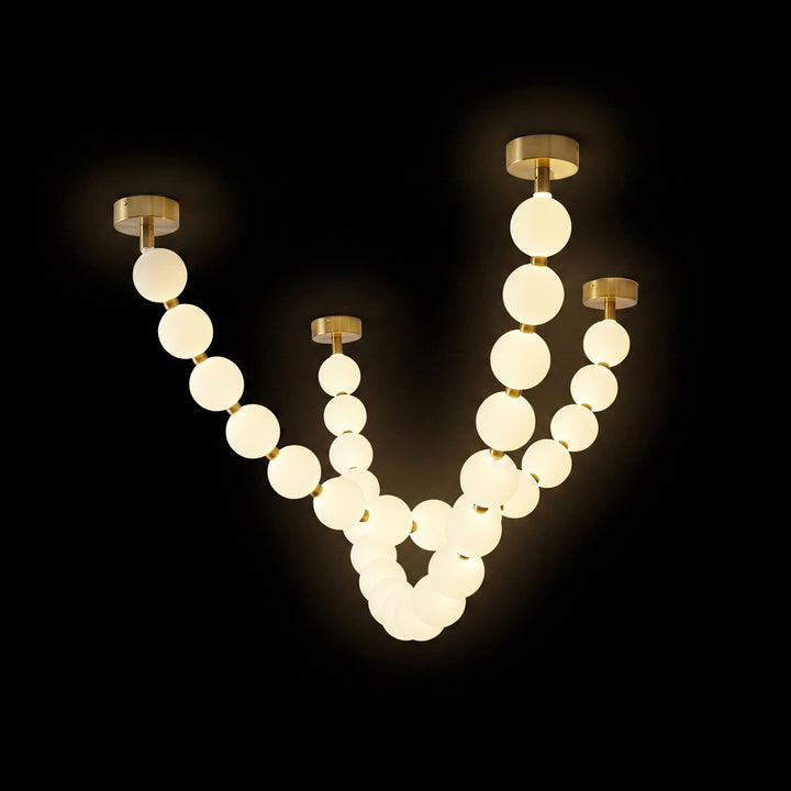 Pearl Glass Necklace Balls Chandelier - Vakkerlight