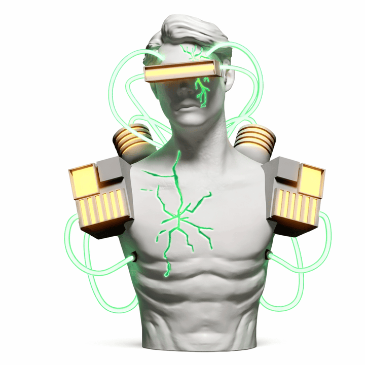 Neon Circuit Bust Sculpture Table Lamp - Vakkerlight