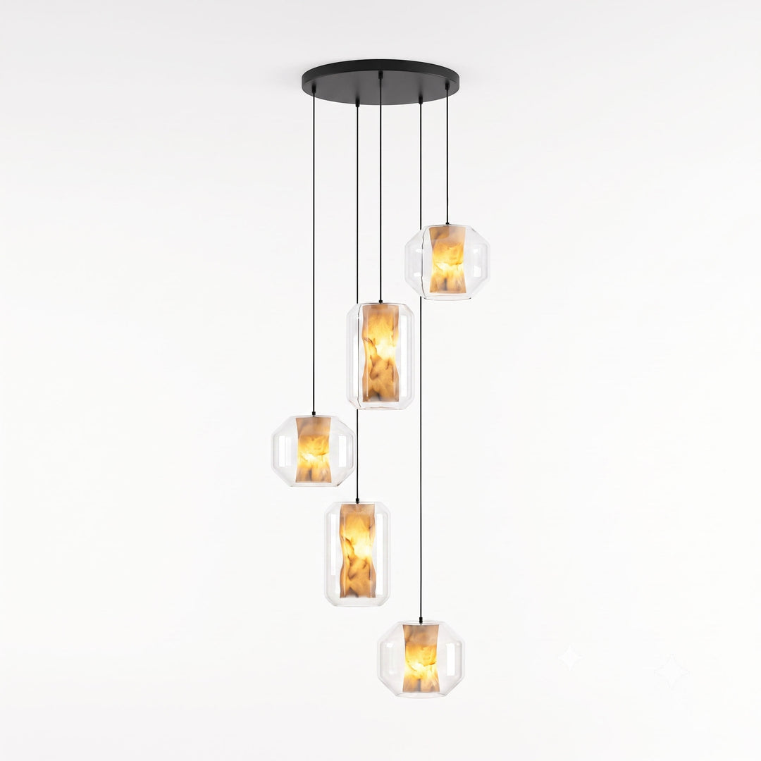 Alabaster Glass Cylinder Pendant Light - Vakkerlight