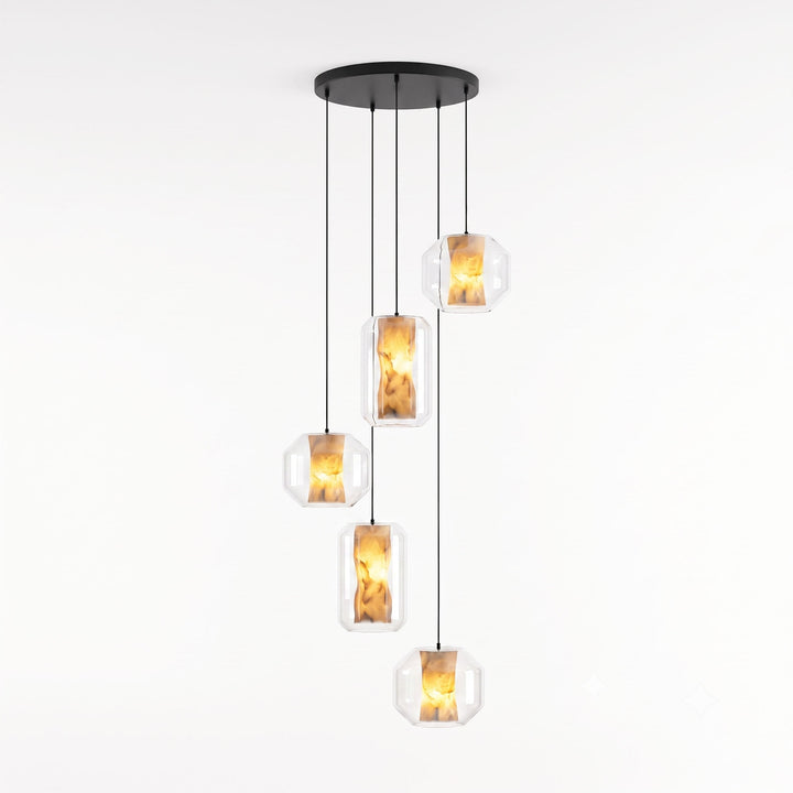 Alabaster Glass Cylinder Pendant Light - Vakkerlight