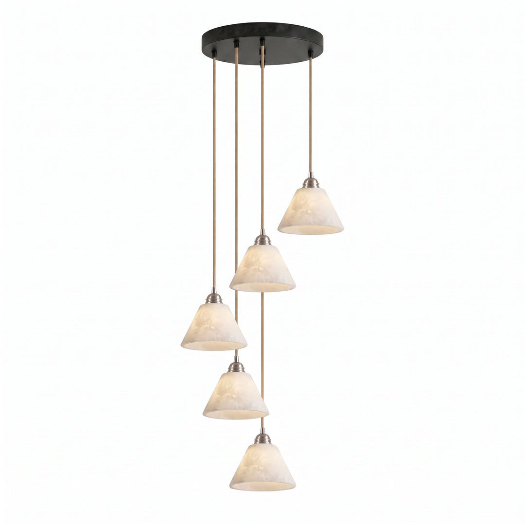 Conical Alabaster Brass Pendant Lamp - Vakkerlight