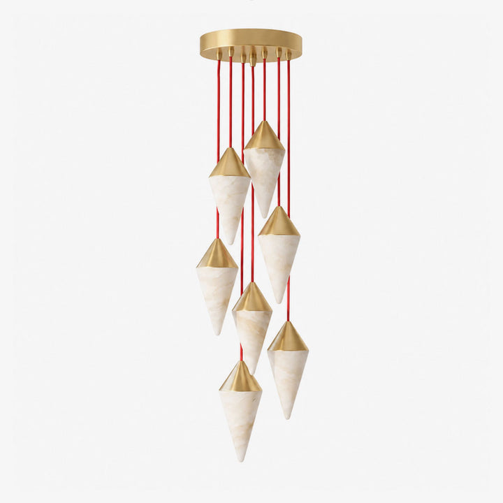 Vertex Faceted Alabaster Drop Chandelier