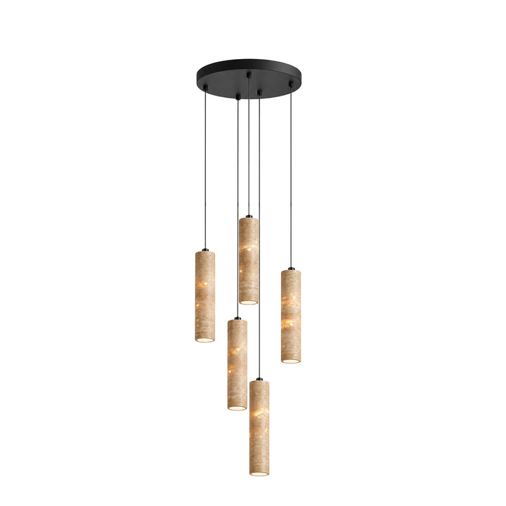 Cylindrical Travertine Pendant Light - Vakkerlight
