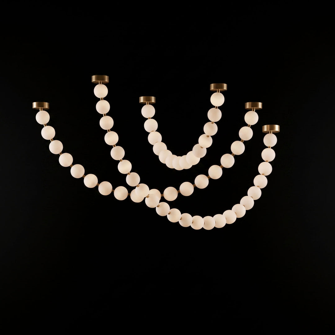 Pearl Glass Necklace Balls Chandelier - Vakkerlight