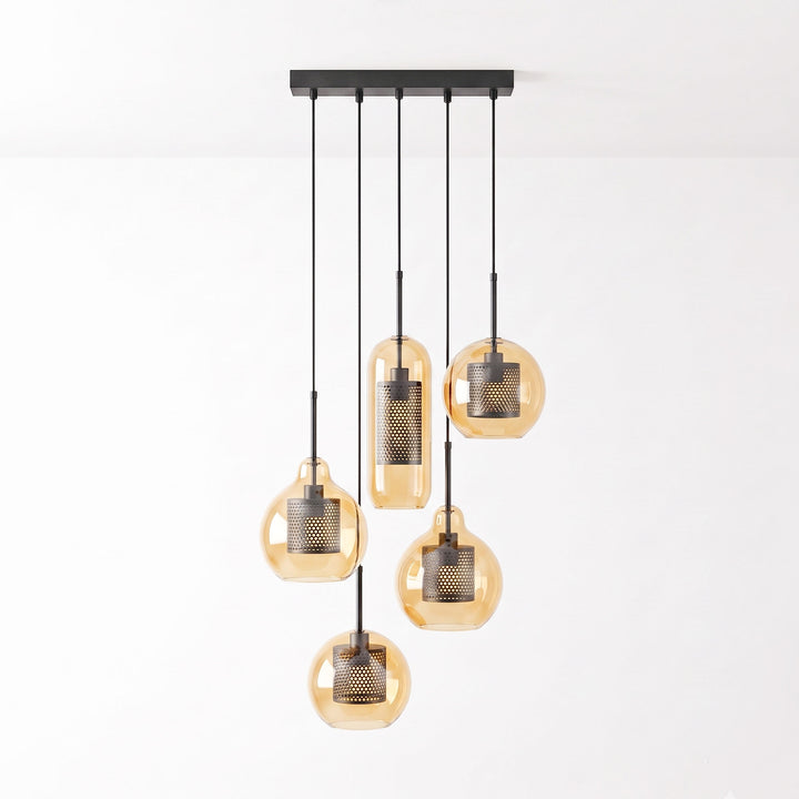 Gecombineerde Chiswick glazen hanglamp 